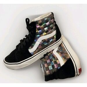 Vans Iridescent Checkerboard Men's 5.5‎  High Top Skateboard Shoe Off The Wall